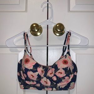Floral Navy Underwire Bikini Top